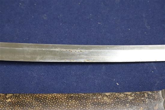 A WWII Japanese naval officers katana, 1940s, length of blade 66.5cm